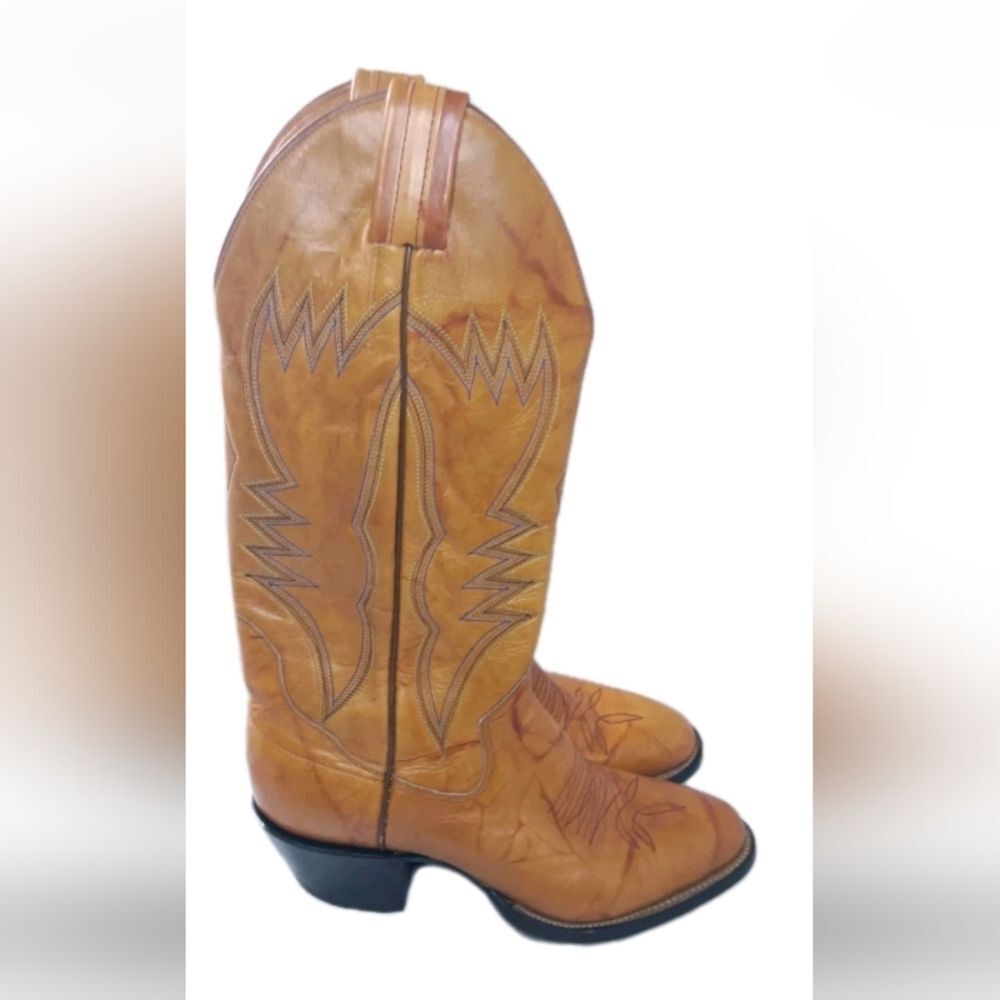 Sanders Boot Makers Cowboy Boots Women's Size 9.5 D Handcrafted Brown